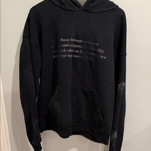 Rhude Oversized Charcoal Statement Hoodie